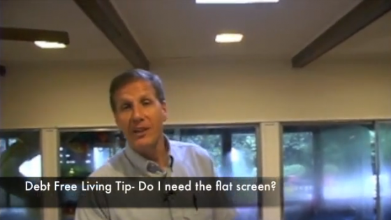 Debt Free Living Tip- flat screen image